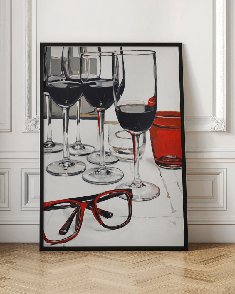 Still Life With Red Glasses Poster