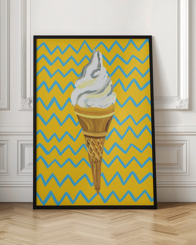 Ice Cream Yellow Zigzag Poster