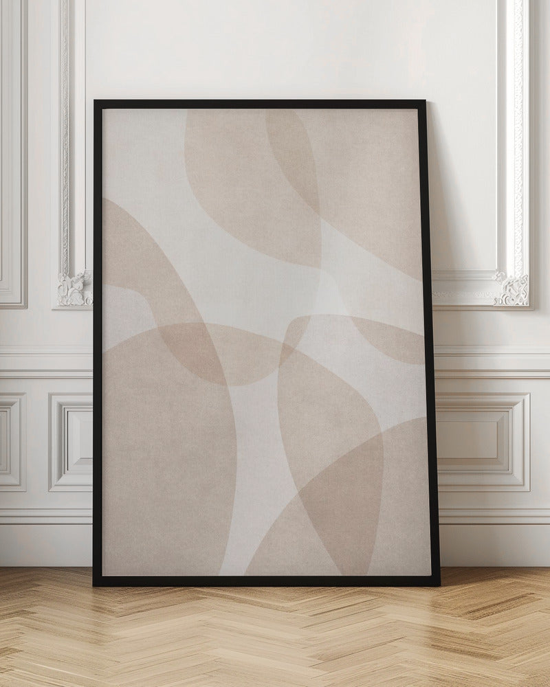 Abstract Beige Geometric Art Poster
