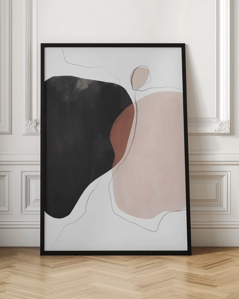 Black Pink Abstract Art Poster