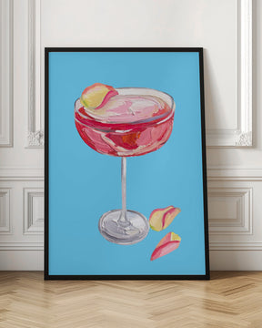 Sparkling Rose Gin Cocktail Poster