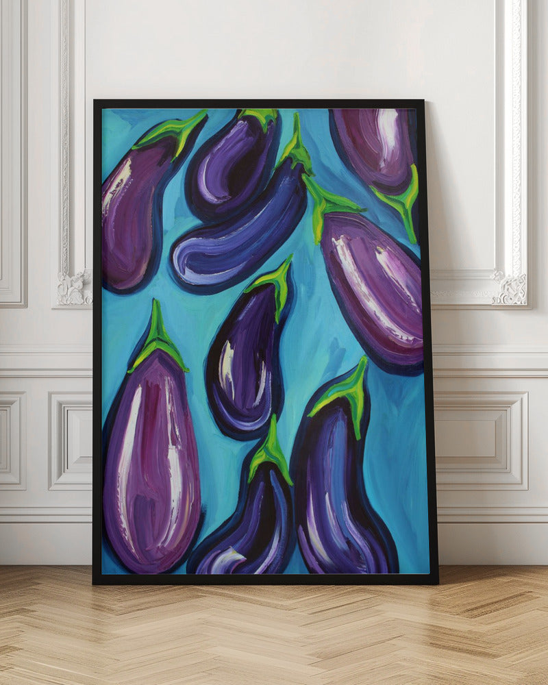 Aubergines Rain Poster