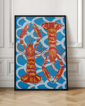 Langoustines On Blue Poster