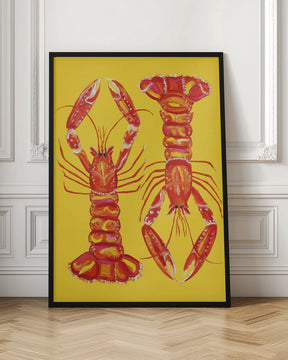 Langoustines On Yellow Poster