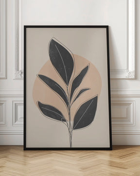 Black Abstract Plant Poster