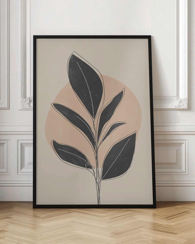 Black Abstract Plant Poster