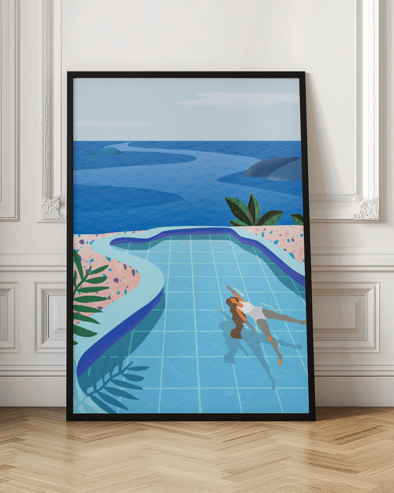 Girl in Pool Poster