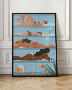 Ladies by the pool Poster