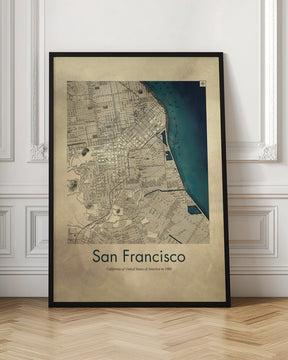 San Francisco retro map Poster