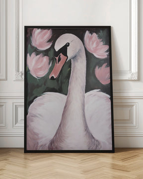 Swan In The Pond Poster