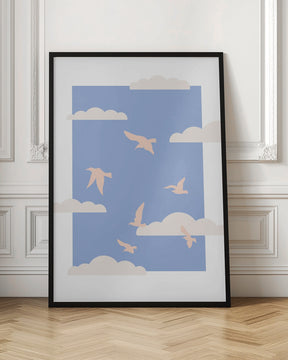 Clouds Bird Poster