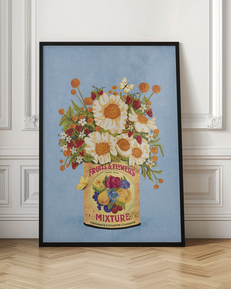 Flowers In a Vintage Tea Can Poster