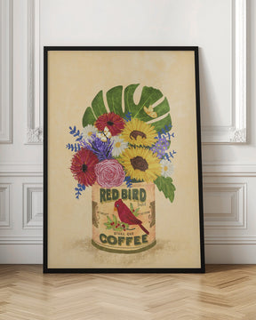 Flowers In a Vintage Coffee Can Poster