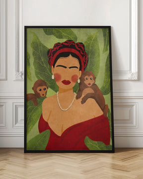 Frida and Monkeys Poster