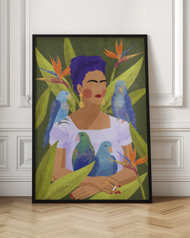 Frida and birds Poster