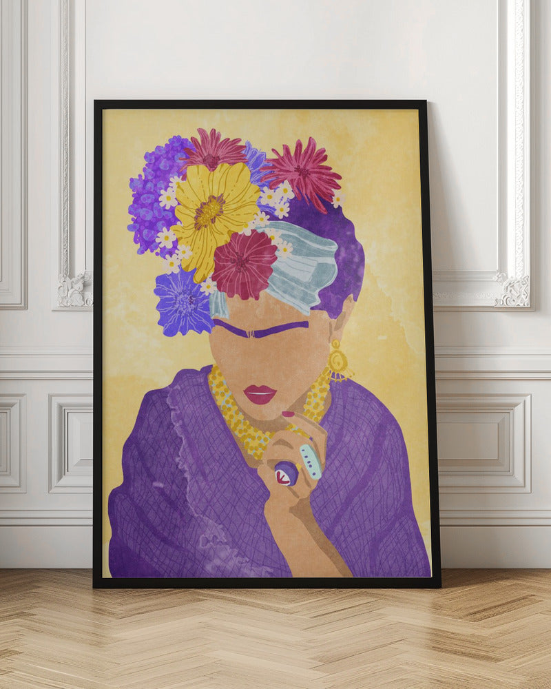 Frida and flowers Poster