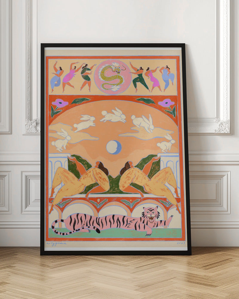 Rabbit Jumps Over the Moon Poster