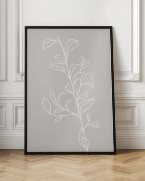 Garran branch with leaves in beige Poster