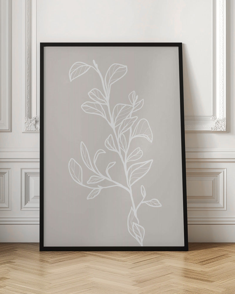 Garran branch with leaves in beige Poster