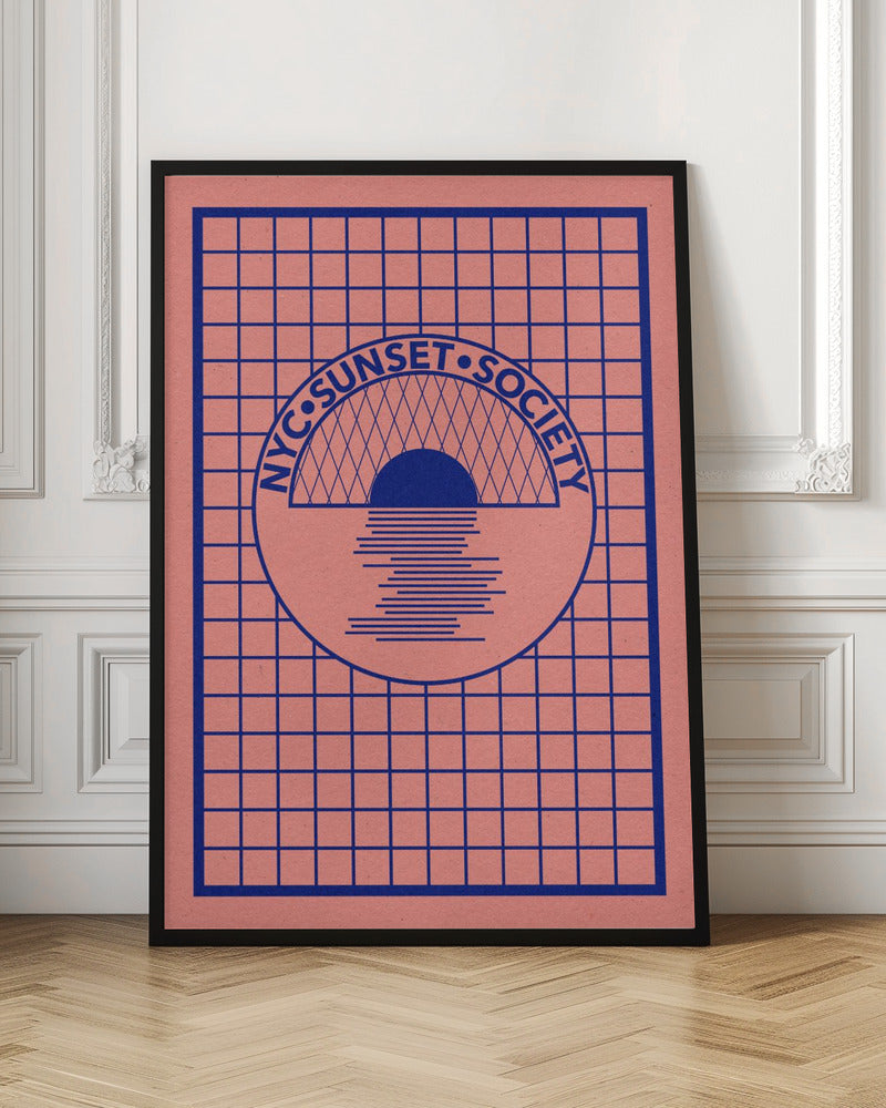 Nyc Sunset Society Blue Poster