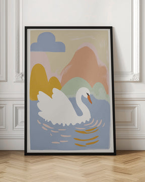 Swan In Lake Poster