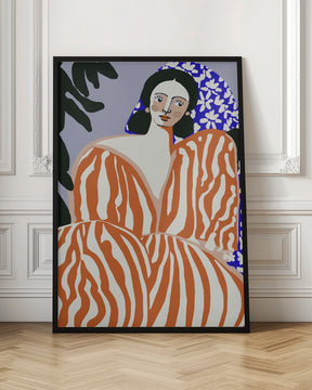 Woman In Striped Suit Poster