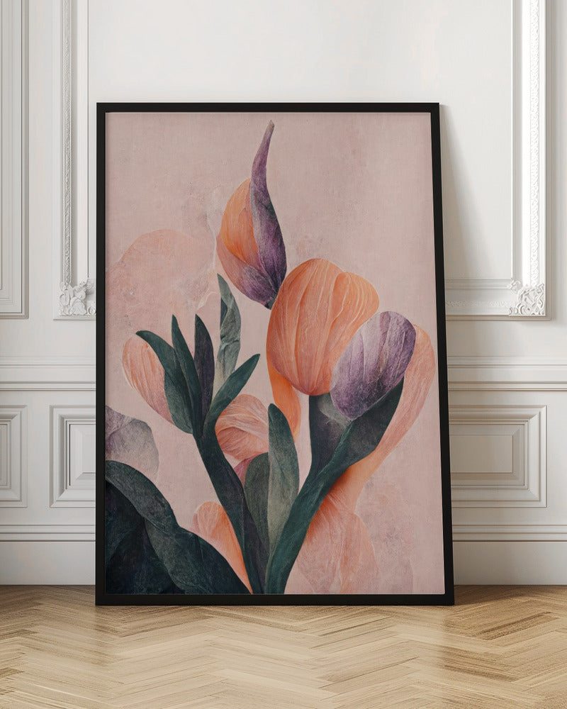 Tangelo Tulips No 2 Poster