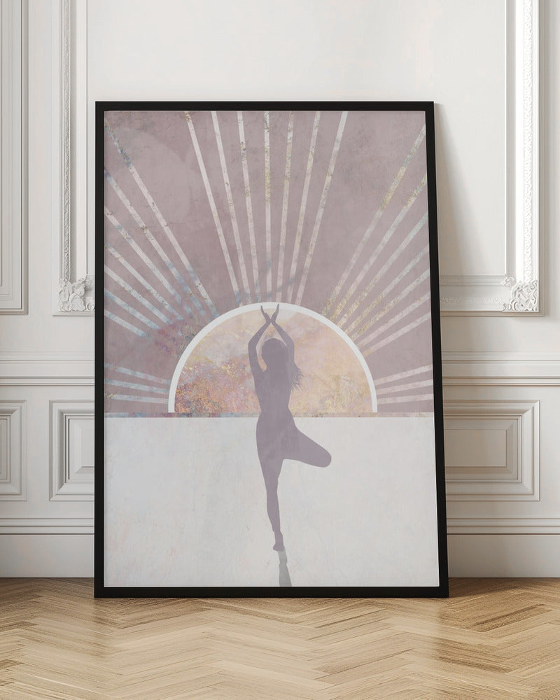 Pink Gold Sun Yoga 1 Poster