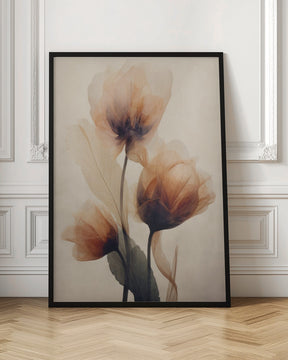 Parchment Flowers No 4 Poster