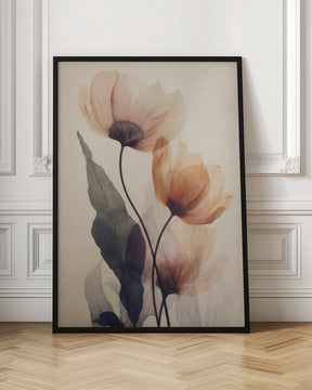 Parchment Flowers No 5 Poster