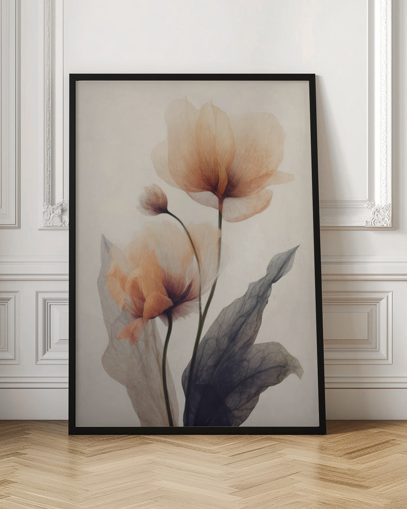 Parchment Flowers No 6 Poster