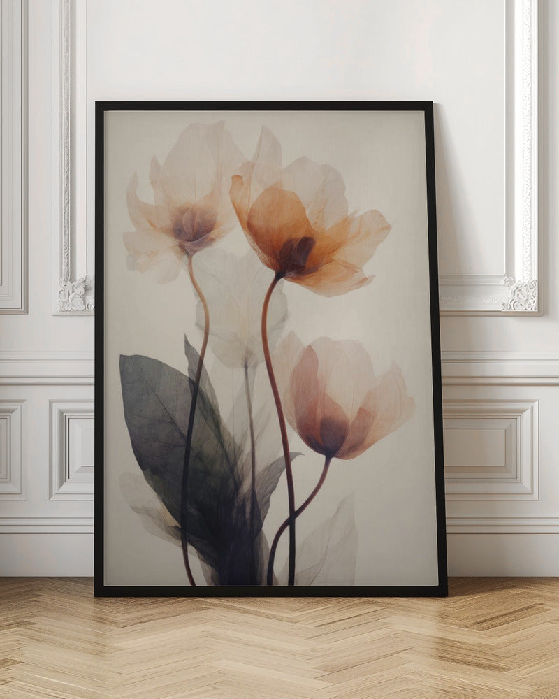 Parchment Flowers No 7 Poster