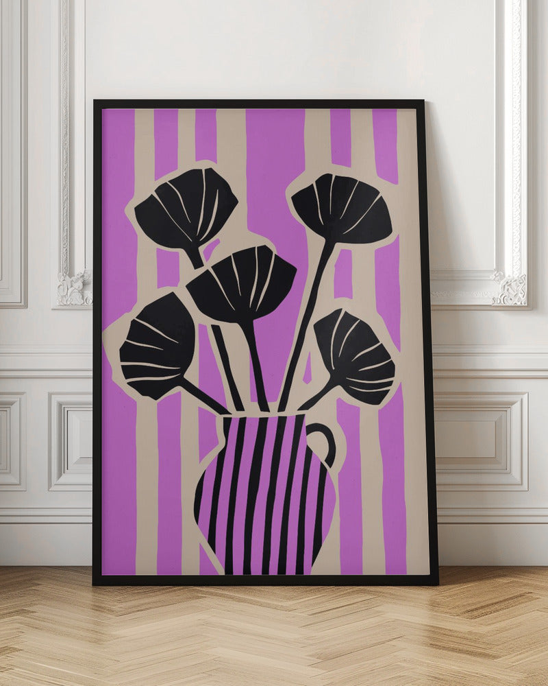 Stripes Still Life Purple Poster