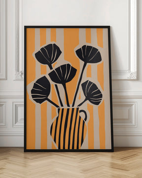 Striped Still Life Yellow Poster