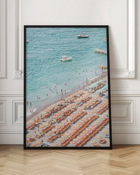 Positano Beach Scene Poster