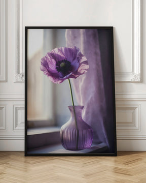 Purple Poppy In Vase Poster