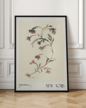 Watercolor print collection. Flower market - New York Poster