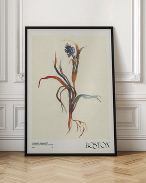 Watercolor print collection. Flower market - Boston Poster