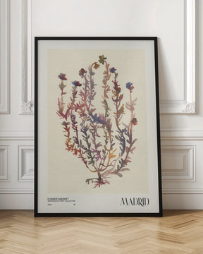 Watercolor print collection. Flower market - Madrid Poster