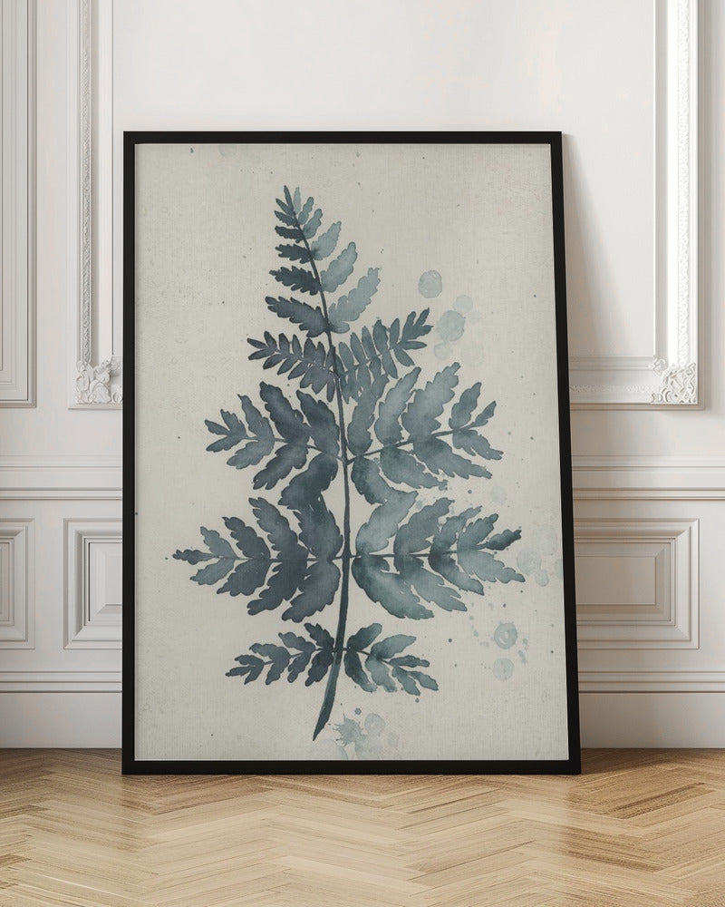 Teal watercolor fern 1 Poster