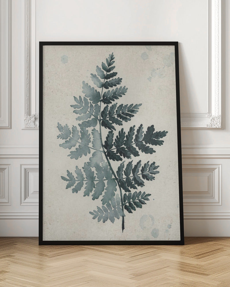 Teal watercolor fern 2 Poster