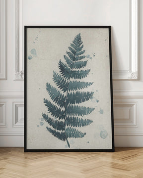 Teal watercolor fern 3 Poster