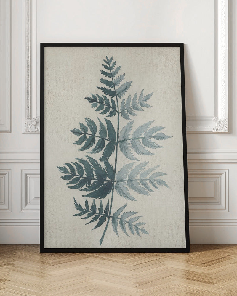 Teal watercolor fern 4 Poster