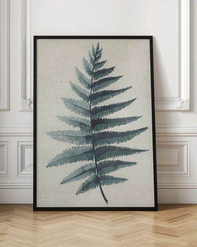 Teal watercolor fern 5 Poster