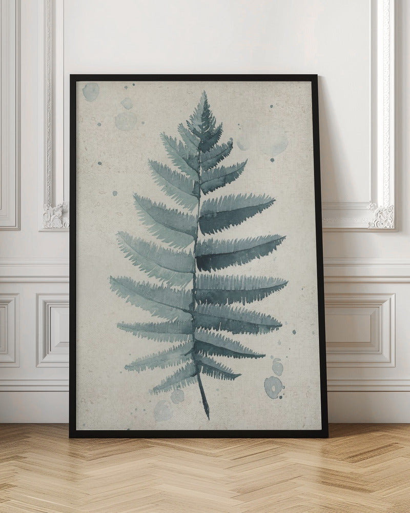 Teal watercolor fern 6 Poster