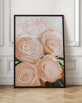 Coral roses Poster