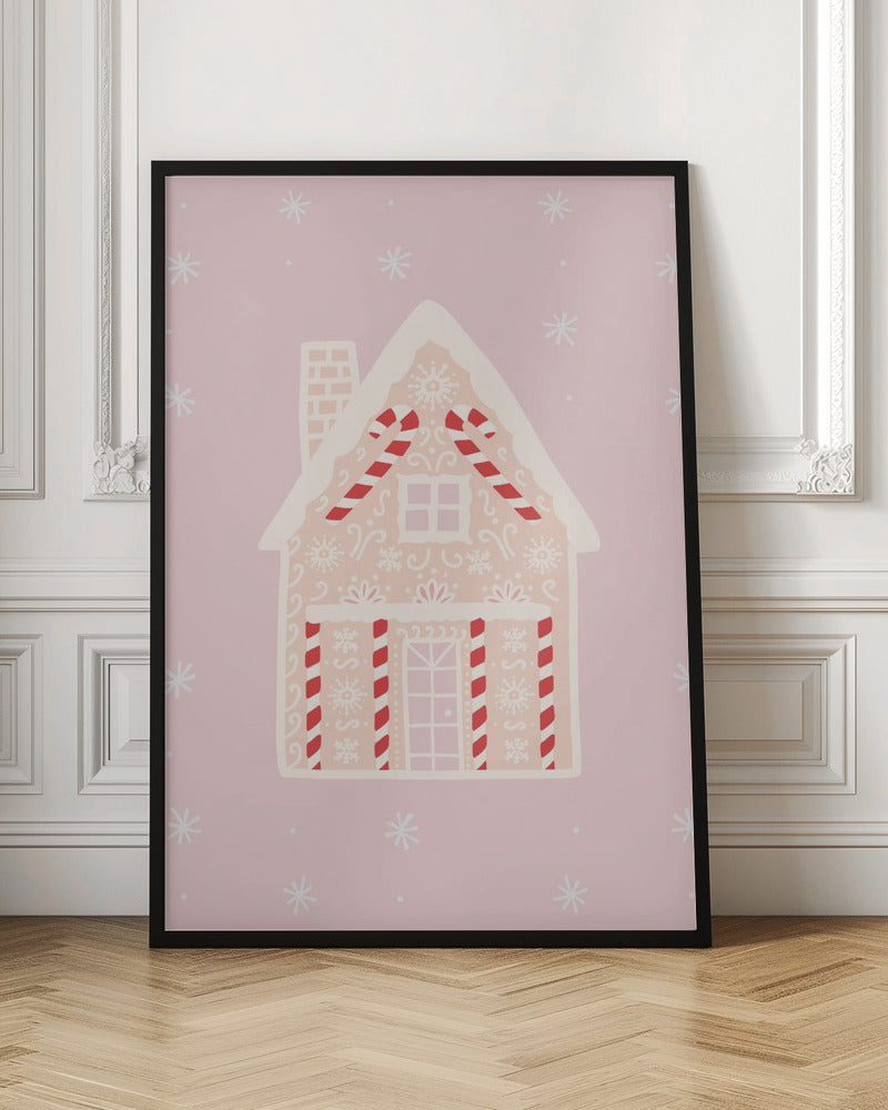 Pink Gingerbread House Poster