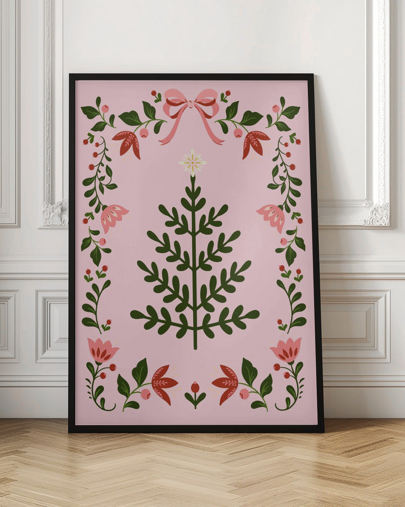 Pink Christmas Tree Poster