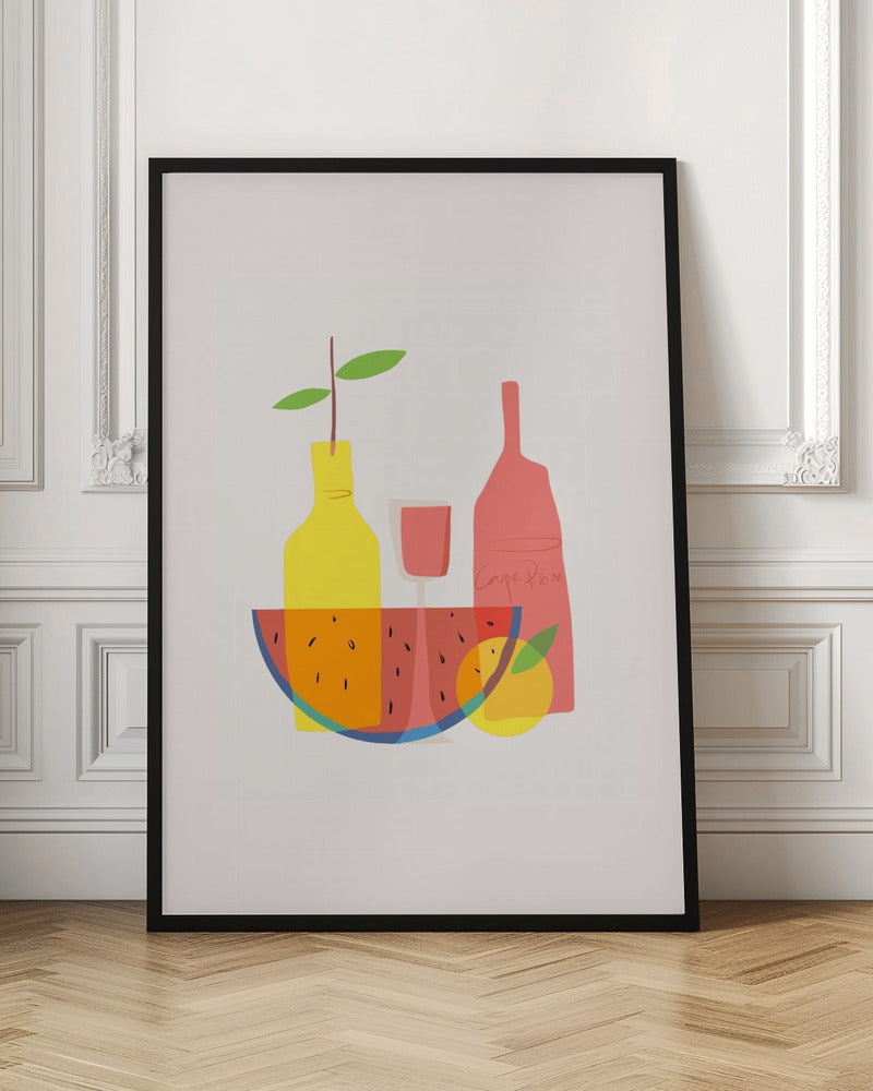 Still Life With Wine and Bottles Poster