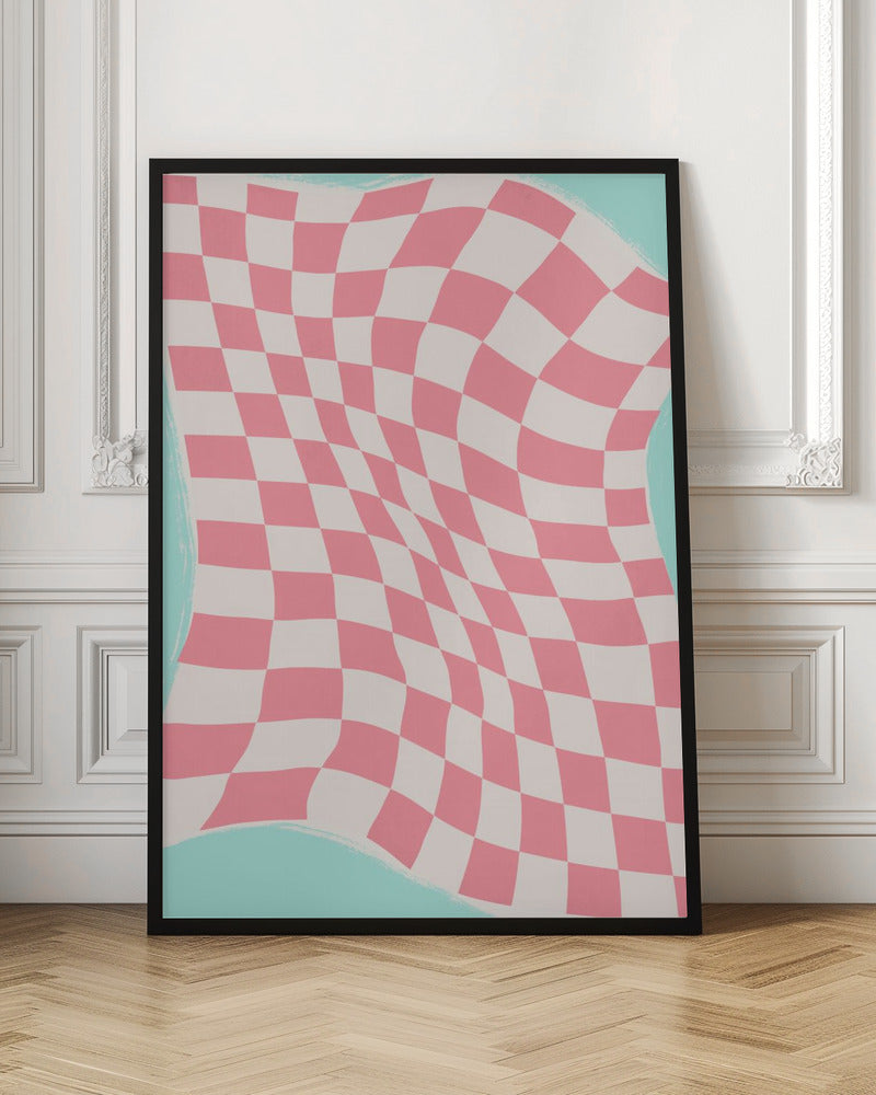 Pink Checker Cloth Poster